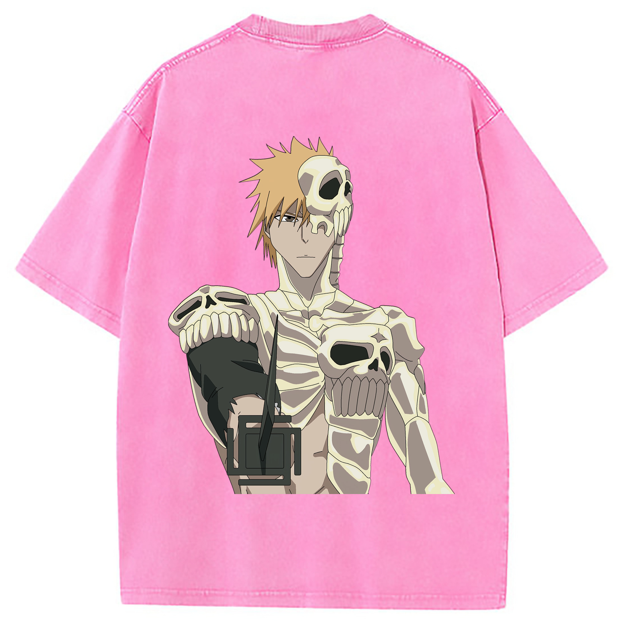（画像用） ブリーチ 黒崎一護（くろさき いちご）BLEACH Kurosaki Ichigo 綿100% ヴィンテージ風 半袖Tシャツ（背面プリント）